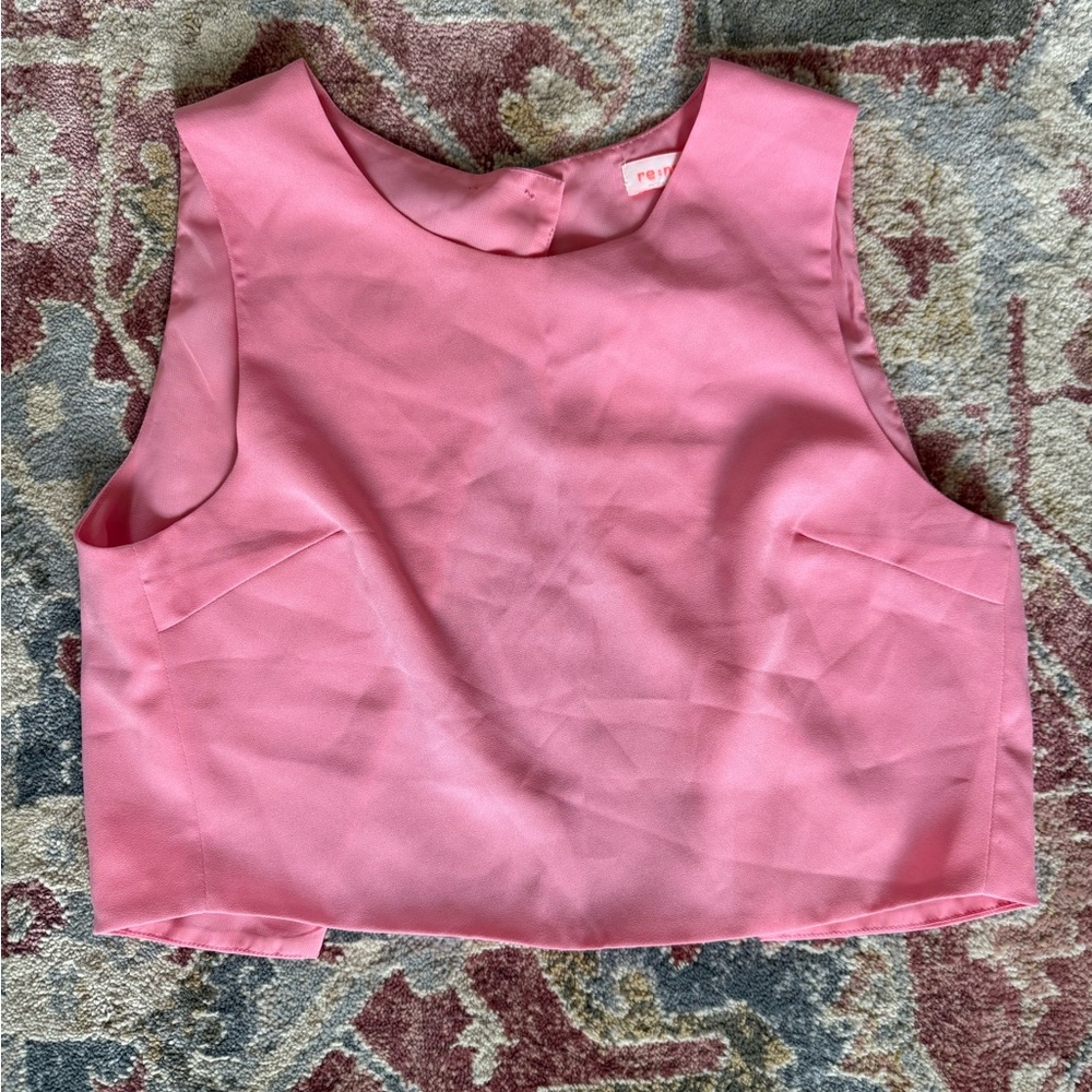 Urban Outfitters Open Back Pink Sleeveless Crop Top